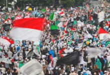 تجمع أكثر من مليون شخص في جاكرتا للتظاهر احتجاجًا على الأحداث في غزة