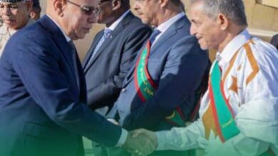 النائب والعمدة يستقبل رئيس الجمهورية والوفد المرافق له في مدينة نواذيبو