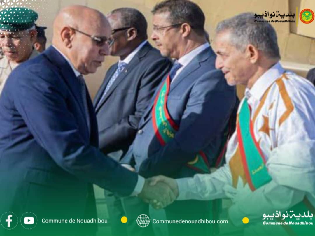 النائب والعمدة يستقبل رئيس الجمهورية والوفد المرافق له في مدينة نواذيبو