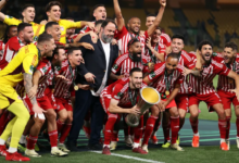 المغربي الكعبي يمنح أولمبياكوس أول لقب أوروبي