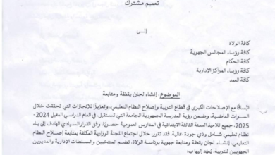 وزارة التربية تعلن عن تشكيل لجان جهوية للإشراف على الإصلاحات التعليمية واستعدادات الافتتاح الدراسي 2024-2025